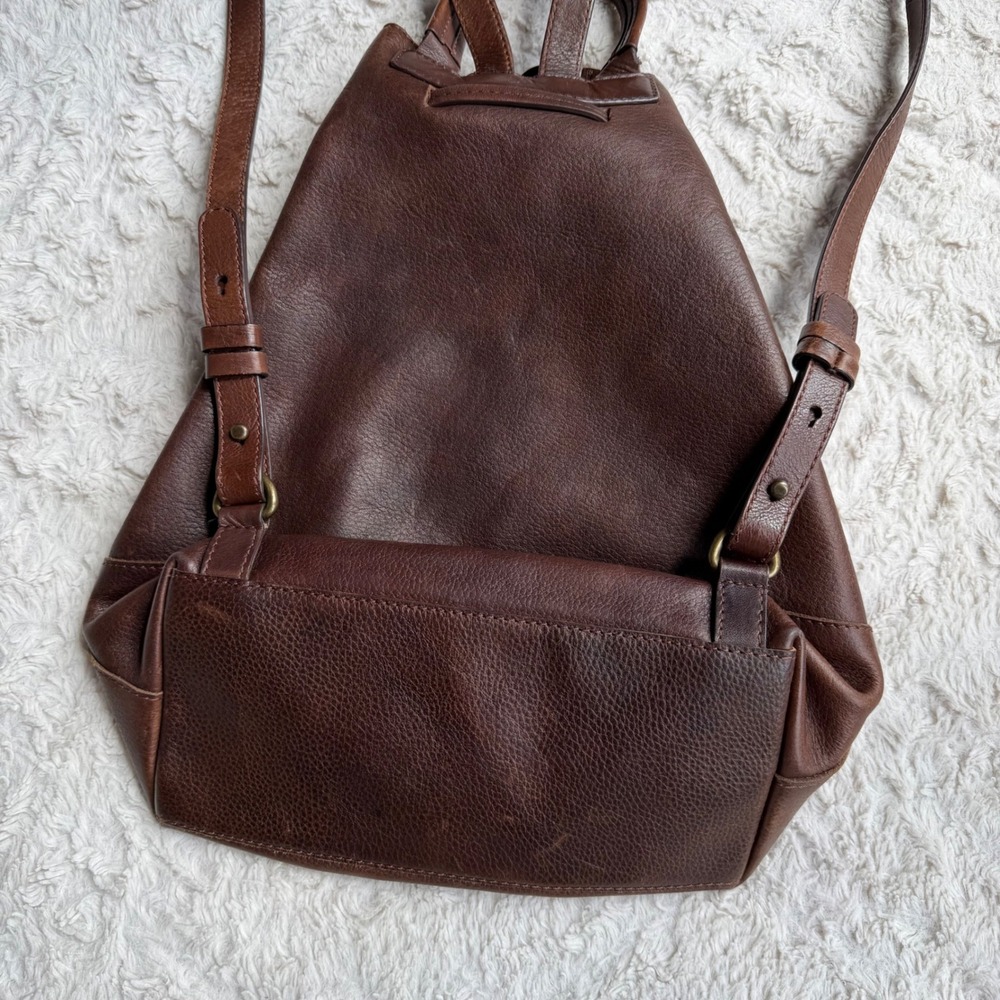 Pikolinos Brown Leather Drawstring Backpack Shoulder Bag Made in Spain Braided - Picture 4 of 14